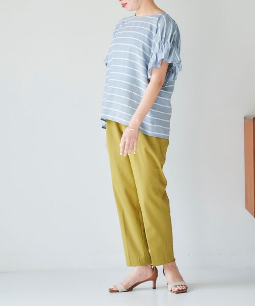 le.coeur blanc（ルクールブラン）の「ドビーボーダーギャザースリーブブラウス（シャツ/ブラウス・レディース・ホワイト系その他/ブラック系その他/ブルー系その他3・38）」の13枚目の写真