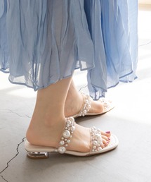 RANDA | パール×スタッズクリアサンダル(サンダル)