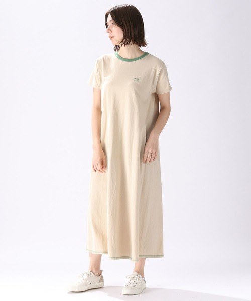 niko and...（ニコアンド）の「ロゴプリントリンガーフレアワンピース（ワンピース・レディース・ネイビー/ライトベージュ/チャコール・MEDIUM/LARGE）」の3枚目の写真