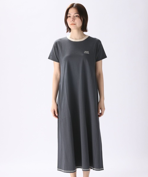 niko and...（ニコアンド）の「ロゴプリントリンガーフレアワンピース（ワンピース・レディース・ネイビー/ライトベージュ/チャコール・MEDIUM/LARGE）」の13枚目の写真