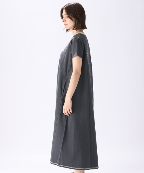 niko and...（ニコアンド）の「ロゴプリントリンガーフレアワンピース（ワンピース・レディース・ネイビー/ライトベージュ/チャコール・MEDIUM/LARGE）」の5枚目の写真