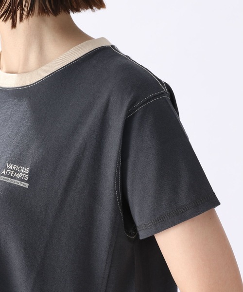 niko and...（ニコアンド）の「ロゴプリントリンガーフレアワンピース（ワンピース・レディース・ネイビー/ライトベージュ/チャコール・MEDIUM/LARGE）」の16枚目の写真