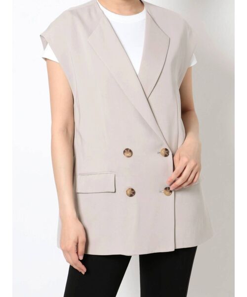 MURUA（ムルーア）の「ドビークロスルーズベスト【セットアップ着用可能】（ベスト・レディース・ブラック/ベージュ/ブルー・FREE）」の10枚目の写真