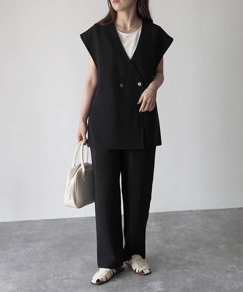 Riberry（リベリー）の「【セットアップ可】ダブルボタンジレ（ベスト・レディース・ブラック/アイボリー・FREE）」の20枚目の写真