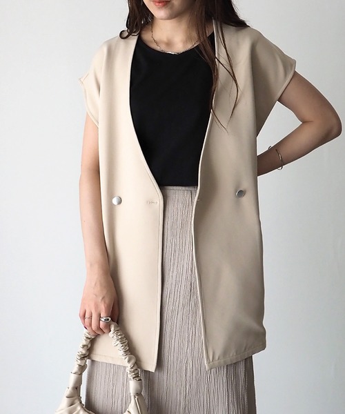 Riberry（リベリー）の「【セットアップ可】ダブルボタンジレ（ベスト・レディース・ブラック/アイボリー・FREE）」の16枚目の写真