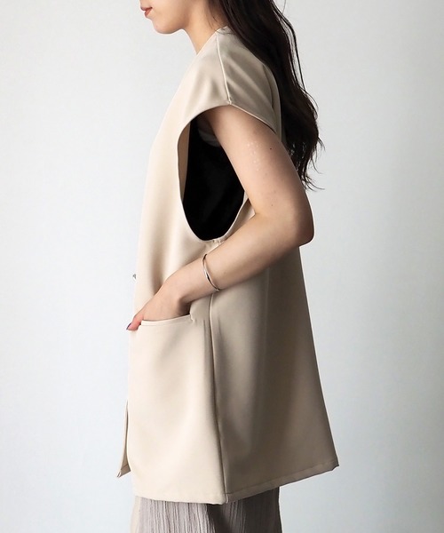 Riberry（リベリー）の「【セットアップ可】ダブルボタンジレ（ベスト・レディース・ブラック/アイボリー・FREE）」の17枚目の写真