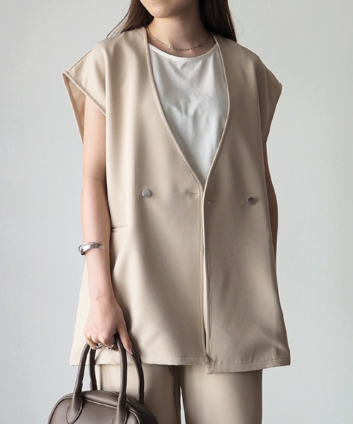 Riberry（リベリー）の「【セットアップ可】ダブルボタンジレ（ベスト・レディース・ブラック/アイボリー・FREE）」の19枚目の写真