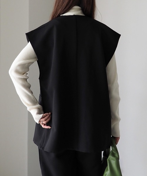 Riberry（リベリー）の「【セットアップ可】ダブルボタンジレ（ベスト・レディース・ブラック/アイボリー・FREE）」の7枚目の写真