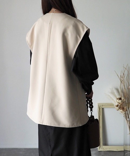 Riberry（リベリー）の「【セットアップ可】ダブルボタンジレ（ベスト・レディース・ブラック/アイボリー・FREE）」の11枚目の写真