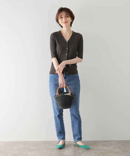 La TOTALITE(ラトータリテ)の「リブ5分丈カーディガン(カーディガン/ボレロ・レディース・ベージュ/ブラック系その他/ピンク系その他・FREE)」の17枚目の写真