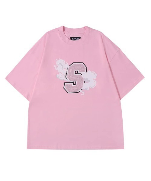 SUPPLIER（サプライヤー）の「A'GEM/9 × .kom『SUPPLIER/サプライヤー』SMOKE TEE/スモークラインストーンデザイン 半袖Tシャツ（Tシャツ/カットソー・メンズ・ピンク/ブルー/ブラック・L/M）」の12枚目の写真