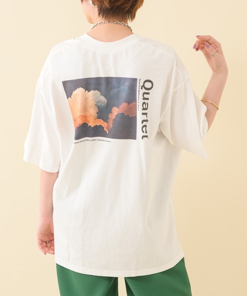 Paradise Picnic（パラダイスピクニック）の「Lallia Mu バックグラフィックオーバーT（Tシャツ/カットソー・レディース・ホワイト/オレンジ/グリーン・FREE）」の2枚目の写真