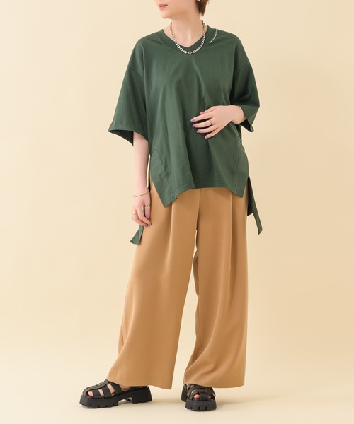 Paradise Picnic（パラダイスピクニック）の「Lallia Mu バックグラフィックオーバーT（Tシャツ/カットソー・レディース・ホワイト/オレンジ/グリーン・FREE）」の5枚目の写真