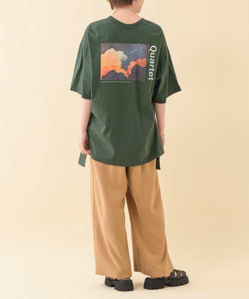 Paradise Picnic（パラダイスピクニック）の「Lallia Mu バックグラフィックオーバーT（Tシャツ/カットソー・レディース・ホワイト/オレンジ/グリーン・FREE）」の7枚目の写真