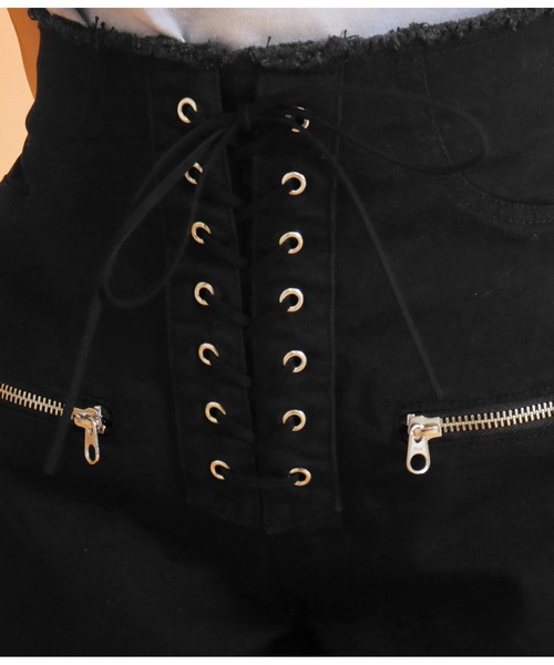 ANAP GiRL(アナップガール)の「スピンドルデザインショートパンツ(デニムパンツ・キッズ・ブルー/ブラック・XS/M/S)」の11枚目の写真