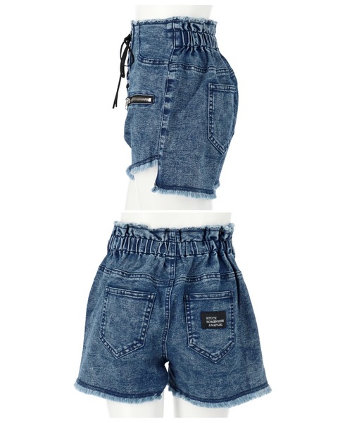 ANAP GiRL(アナップガール)の「スピンドルデザインショートパンツ(デニムパンツ・キッズ・ブルー/ブラック・XS/M/S)」の6枚目の写真