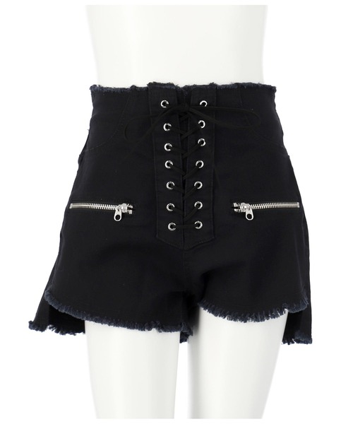 ANAP GiRL(アナップガール)の「スピンドルデザインショートパンツ(デニムパンツ・キッズ・ブルー/ブラック・XS/M/S)」の5枚目の写真