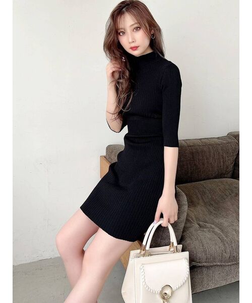 RESEXXY（リゼクシー）の「リブニットワンピース（ワンピース・レディース・ブラック/ピンク/マスタード/グリーン・SMALL/MEDIUM）」の9枚目の写真