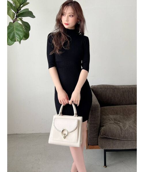 RESEXXY（リゼクシー）の「リブニットワンピース（ワンピース・レディース・ブラック/ピンク/マスタード/グリーン・SMALL/MEDIUM）」の7枚目の写真