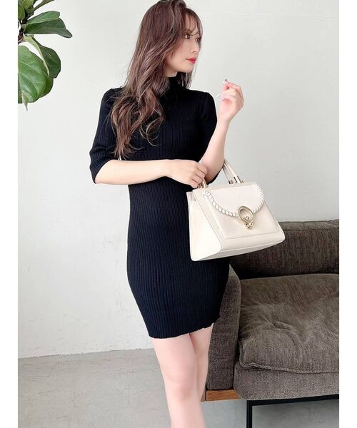 RESEXXY（リゼクシー）の「リブニットワンピース（ワンピース・レディース・ブラック/ピンク/マスタード/グリーン・SMALL/MEDIUM）」の17枚目の写真