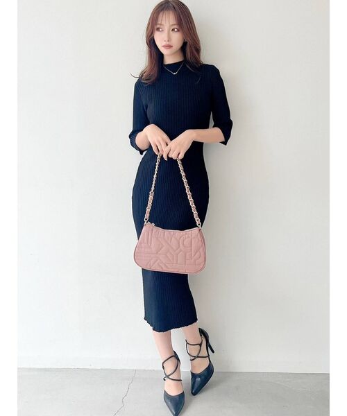 RESEXXY（リゼクシー）の「リブニットワンピース（ワンピース・レディース・ブラック/ピンク/マスタード/グリーン・SMALL/MEDIUM）」の16枚目の写真