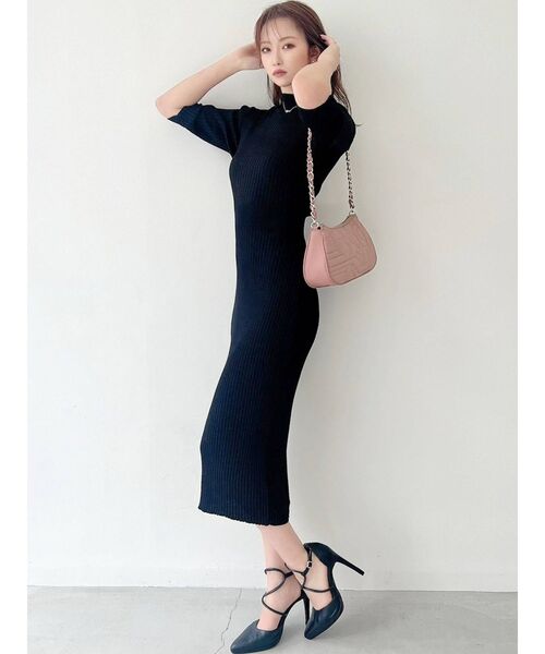 RESEXXY（リゼクシー）の「リブニットワンピース（ワンピース・レディース・ブラック/ピンク/マスタード/グリーン・SMALL/MEDIUM）」の14枚目の写真