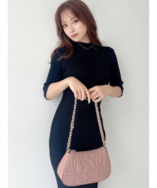 RESEXXY（リゼクシー）の「リブニットワンピース（ワンピース・レディース・ブラック/ピンク/マスタード/グリーン・SMALL/MEDIUM）」の6枚目の写真