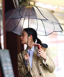 because | 【because】クリアカラーパイピングはなびらビニール長雨傘 BE-52009(長傘)