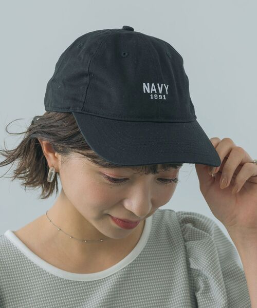 casita(RETRO GIRL)（カシータ）の「NAVYロゴ刺繍キャップ（キャップ・レディース・ブラック/ベージュ/オフホワイト/グリーン・ONE SIZE）」の8枚目の写真