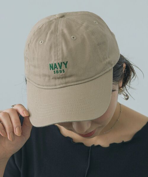 casita(RETRO GIRL)（カシータ）の「NAVYロゴ刺繍キャップ（キャップ・レディース・ブラック/ベージュ/オフホワイト/グリーン・ONE SIZE）」の11枚目の写真