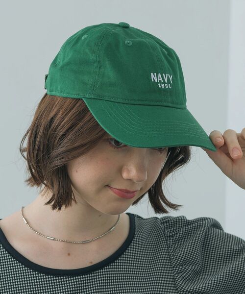 casita(RETRO GIRL)（カシータ）の「NAVYロゴ刺繍キャップ（キャップ・レディース・ブラック/ベージュ/オフホワイト/グリーン・ONE SIZE）」の16枚目の写真
