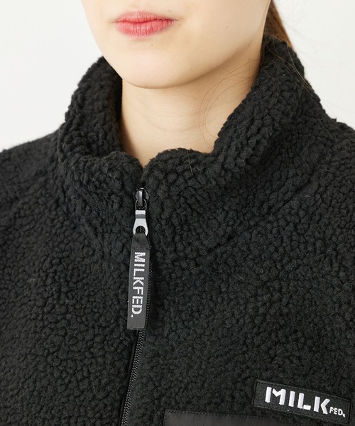 MILKFED.(ミルクフェド)の「BOA ZIP UP JACKET(ブルゾン・レディース・ブラック/レッド/ベージュ/ホワイト/グレー/ダークグリーン・M/S)」の10枚目の写真