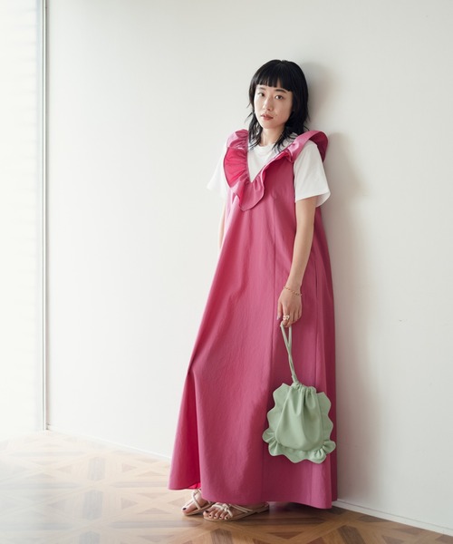 JOURNAL STANDARD（ジャーナルスタンダード）の「【mact×JOURNAL STANDARD】フリルバッグ（ハンドバッグ・レディース・オレンジ/グリーン・FREE）」の3枚目の写真