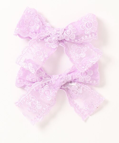 Catherine Cottage（キャサリンコテージ）の「レースリボンヘアクリップ 2個セット（バレッタ/ヘアクリップ・キッズ・ベージュ/ピンク/ミント/ライラック/ホワイト・FREE）」の7枚目の写真