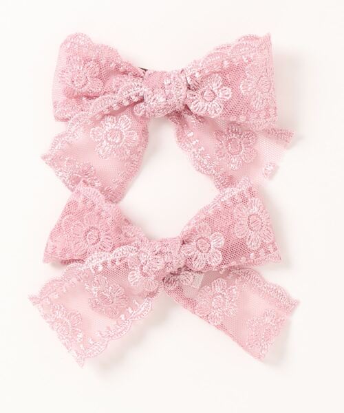 Catherine Cottage（キャサリンコテージ）の「レースリボンヘアクリップ 2個セット（バレッタ/ヘアクリップ・キッズ・ベージュ/ピンク/ミント/ライラック/ホワイト・FREE）」の10枚目の写真