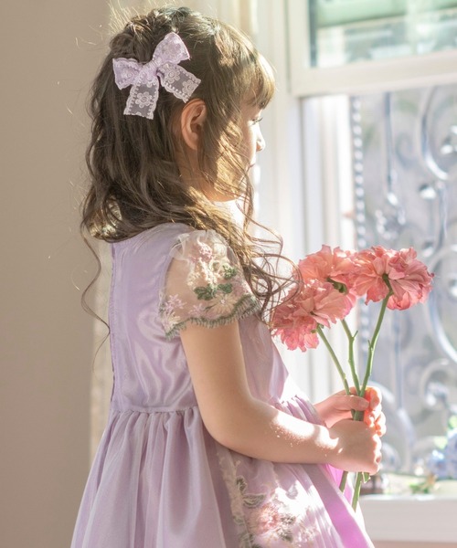 Catherine Cottage（キャサリンコテージ）の「レースリボンヘアクリップ 2個セット（バレッタ/ヘアクリップ・キッズ・ベージュ/ピンク/ミント/ライラック/ホワイト・FREE）」の13枚目の写真