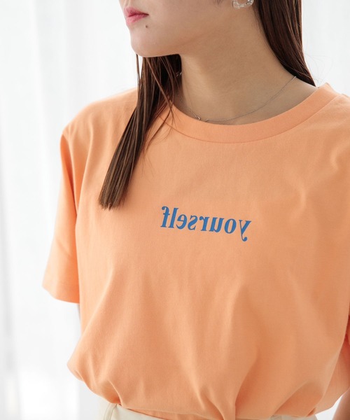 Heather（ヘザー）の「カラーロゴコンパクトT　356604（Tシャツ/カットソー・レディース・オフホワイト/オレンジ/ブルー/ピンク・FREE）」の12枚目の写真