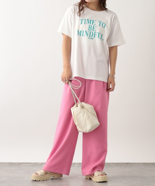 Heather（ヘザー）の「カラーロゴコンパクトT　356604（Tシャツ/カットソー・レディース・オフホワイト/オレンジ/ブルー/ピンク・FREE）」の21枚目の写真