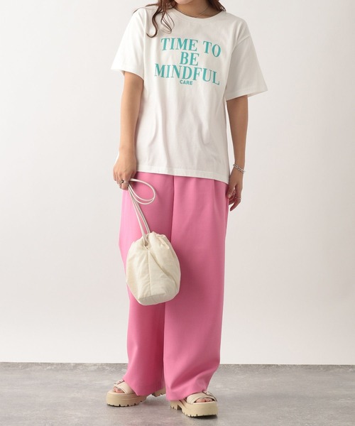 Heather（ヘザー）の「カラーロゴコンパクトT　356604（Tシャツ/カットソー・レディース・オフホワイト/オレンジ/ブルー/ピンク・FREE）」の22枚目の写真