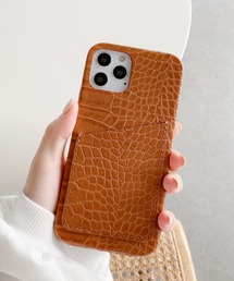 ｔｏｌｅｎｅ（トレネ）の「クロコ型押し フェイクレザー カードケース付き スマホカバー iPhoneケース ( 7 / 8 / SE2 / 11 / 11Pro / 11Pro max / 12 / 12pro / 12pro max / 12mini / 13 /13pro / 13promax)（スマホケース/カバー・メンズ）」