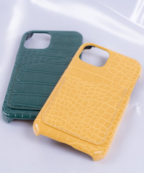 tolene(トレネ)の「クロコ型押し フェイクレザー カードケース付き スマホカバー iPhoneケース ( 7 / 8 / SE2 / 11 / 11Pro / 11Pro max / 12 / 12pro / 12pro max / 12mini / 13 /13pro / 13promax)(スマホケース/カバー・レディース・ブラック/グレー/イエロー/グリーン/ミント/キャメル・K/F/C/H/J/D/B/I)」の9枚目の写真