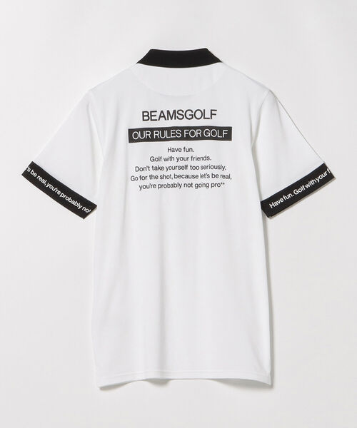 MEN＞BEAMS GOLF ORANGE LABEL / メッセージプリント ポロシャツ
