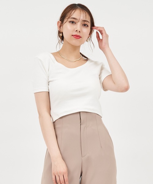 ROYAL PARTY(ロイヤルパーティー)の「2WAYねじりカットトップス(Tシャツ/カットソー・レディース・オフホワイト/ピンク/ブラック・FREE)」の12枚目の写真