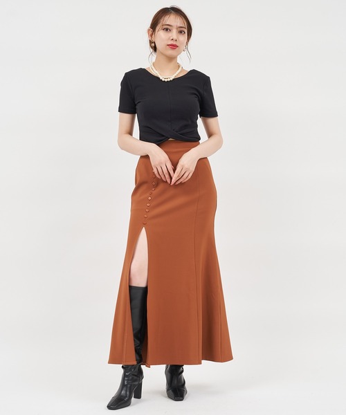 ROYAL PARTY(ロイヤルパーティー)の「2WAYねじりカットトップス(Tシャツ/カットソー・レディース・オフホワイト/ピンク/ブラック・FREE)」の14枚目の写真