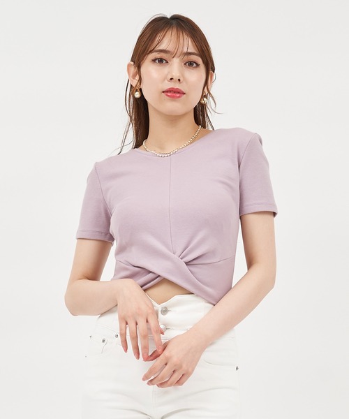 ROYAL PARTY(ロイヤルパーティー)の「2WAYねじりカットトップス(Tシャツ/カットソー・レディース・オフホワイト/ピンク/ブラック・FREE)」の10枚目の写真