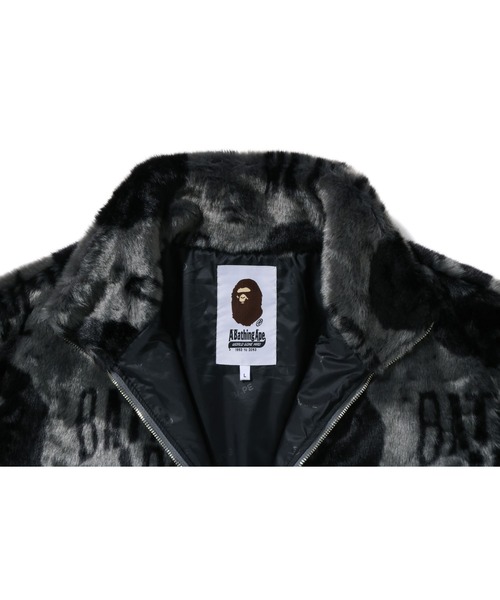 A BATHING APE 黒ファーコート A BATHING APE（アベイシングエイプ）の「B BOY FUR JACKET M
