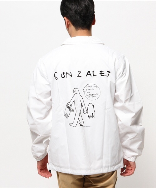 Mark Gonzales(マーク・ゴンザレス)の「メンズ マークゴンザレス ナイロン コーチジャケット MARK GONZALES MG15S-B01(ナイロンジャケット・メンズ・ホワイト/ブラック・LARGE/MEDIUM/SMALL)」の1枚目の写真