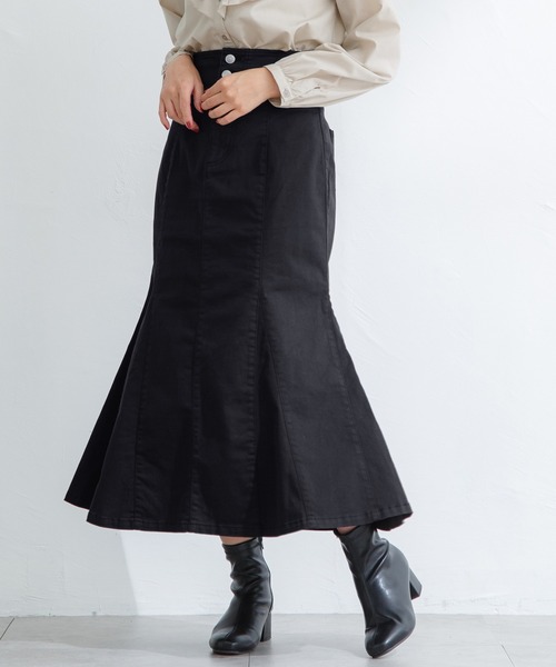 Honeys（ハニーズ）の「マーメイドスカート（デニムスカート・レディース・ブラック/インディゴブルー/グレー・S/M/L）」の2枚目の写真