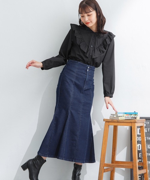 Honeys（ハニーズ）の「マーメイドスカート（デニムスカート・レディース・ブラック/インディゴブルー/グレー・S/M/L）」の10枚目の写真