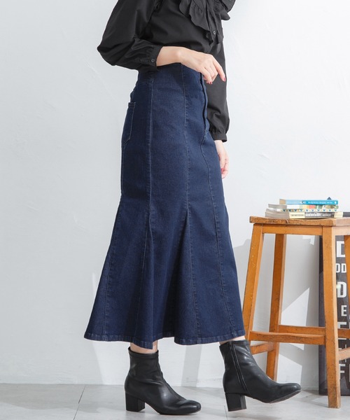 Honeys（ハニーズ）の「マーメイドスカート（デニムスカート・レディース・ブラック/インディゴブルー/グレー・S/M/L）」の11枚目の写真